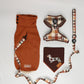 Rust quilted turtleneck dachshund sweater