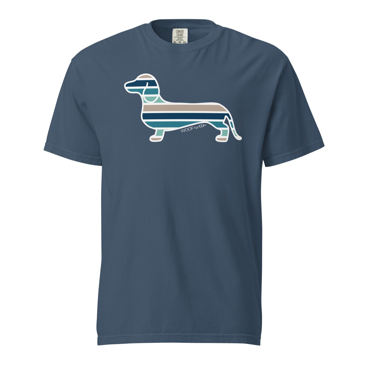 blue striped dachshund tshirt