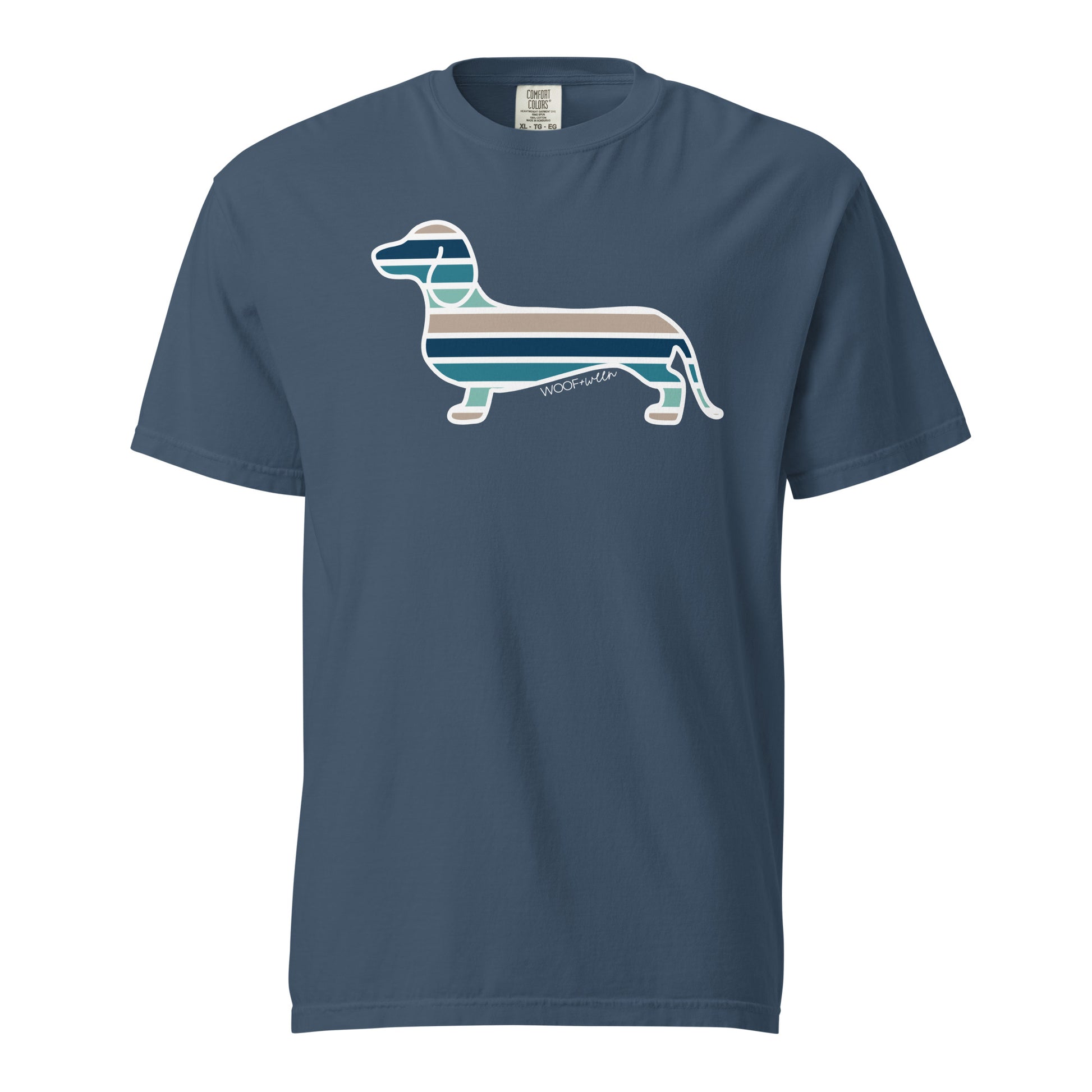 blue striped dachshund tshirt