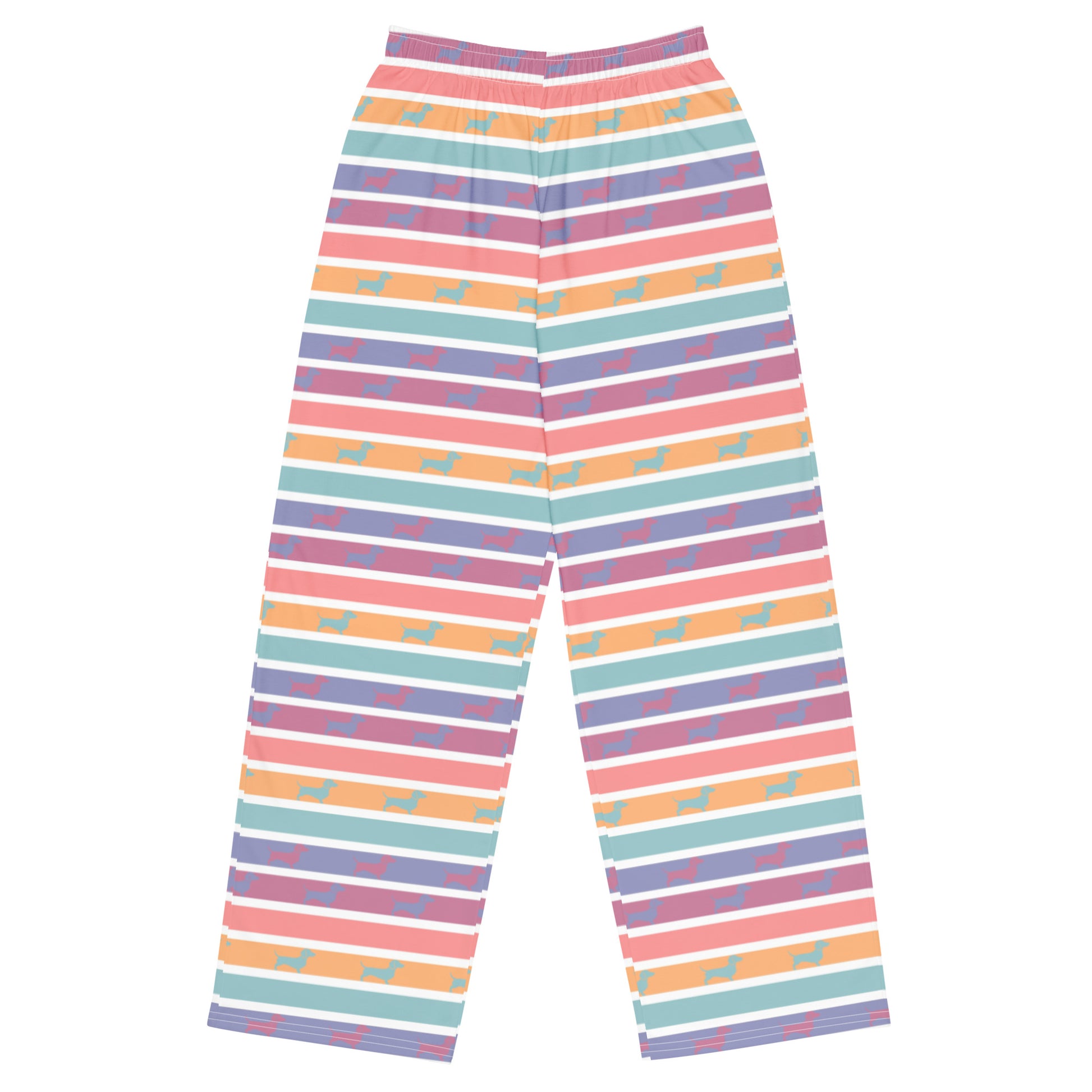 rainbow stripe dachshund pajamas from woof and ween