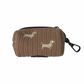 Taupe knit Sweater Weather Dachshunds embroidered waste bag holder for dachshunds