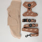 Tan sherpa turtleneck coat for dachshunds, view 3