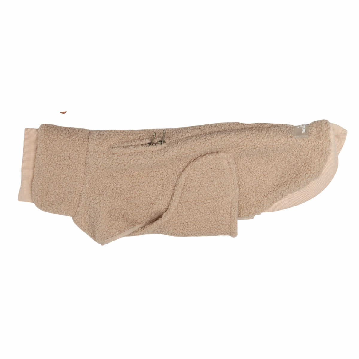 Tan sherpa turtleneck coat for dachshunds, view 5