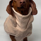 Tan sherpa turtleneck coat for dachshunds, view 6