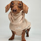 Tan sherpa turtleneck coat for dachshunds