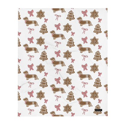 Blanket - PINK DACHSHUND COQUETTE CHRISTMAS