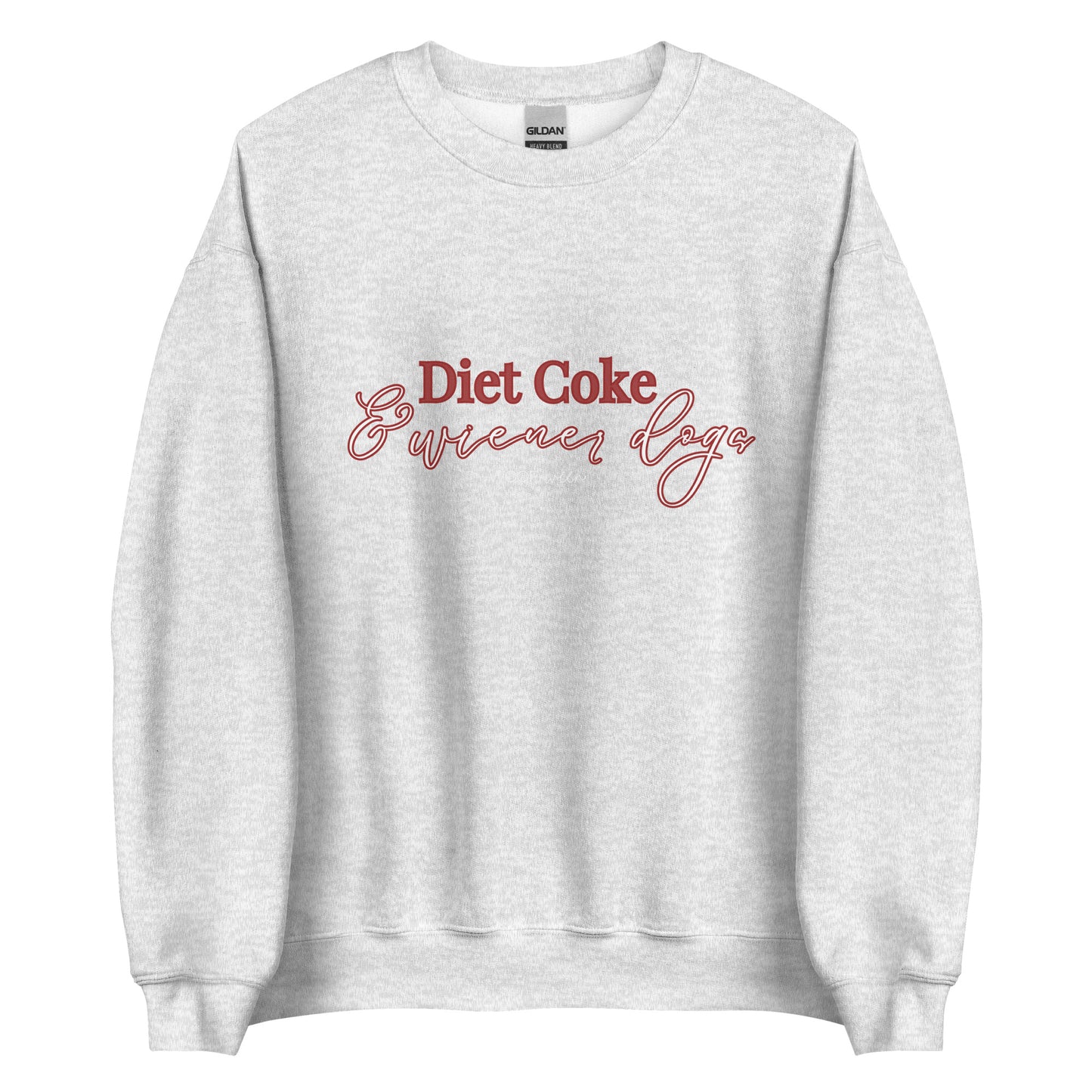 diet coke and wiener dogs sweatshirt in light grey