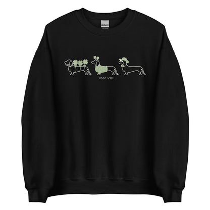 dachshund st patricks day sweatshirt black