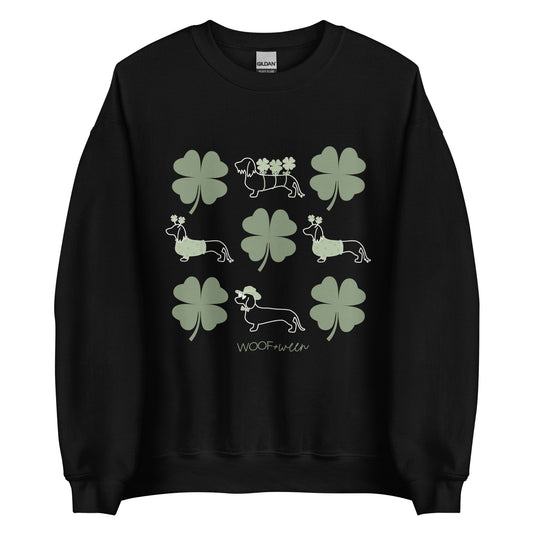 dachshund st patricks day sweatshirt black