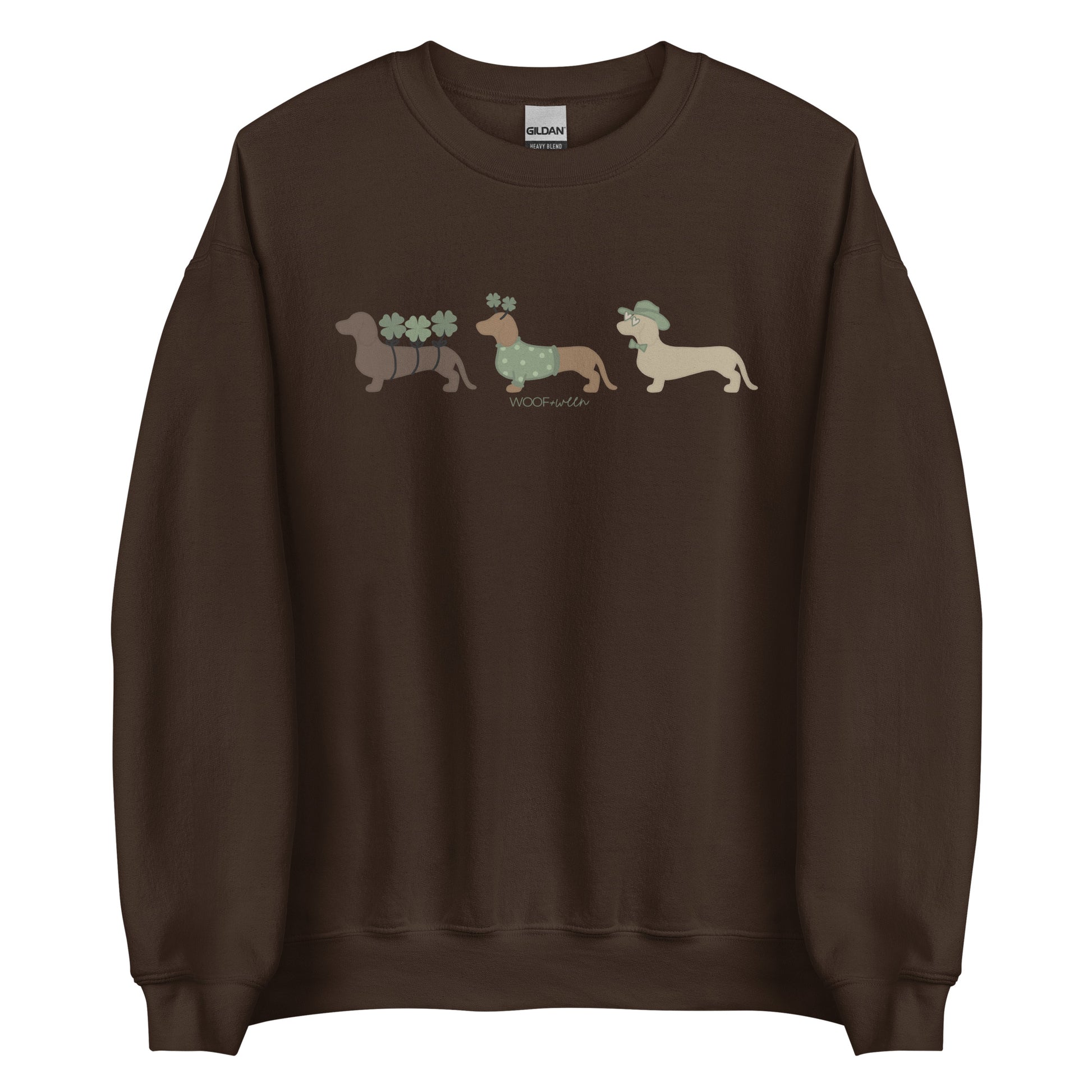 dachshund st patricks day sweatshirt brown