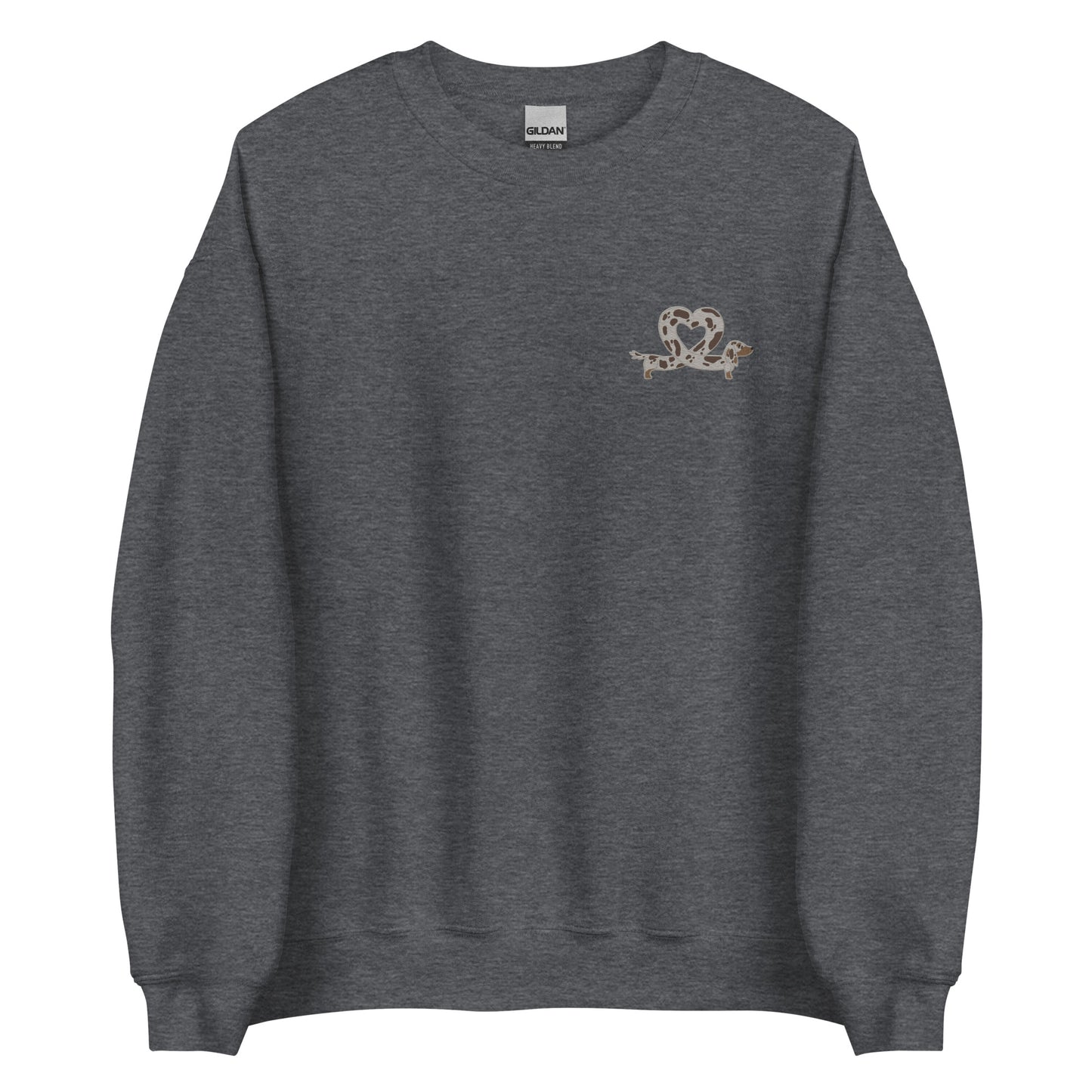 Embroidered Sweatshirt - I HEART DACHSHUNDS - dapple