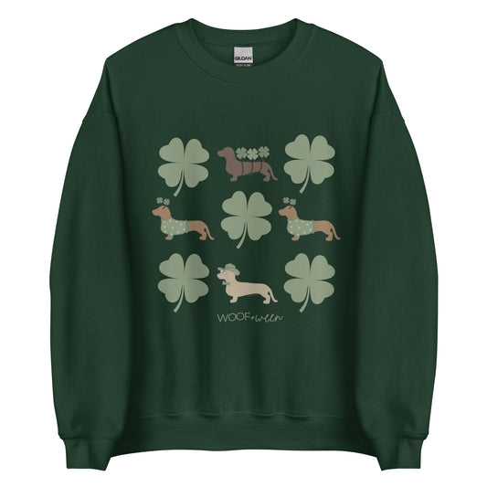 dachshund st patricks day sweatshirt green