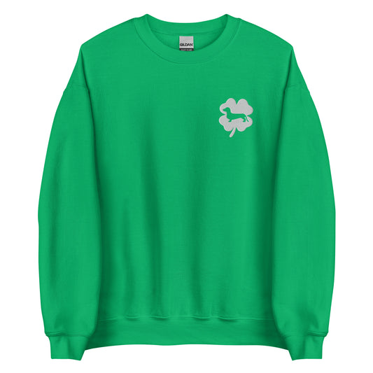 embroidered dachshund sweatshirt st patricks day green