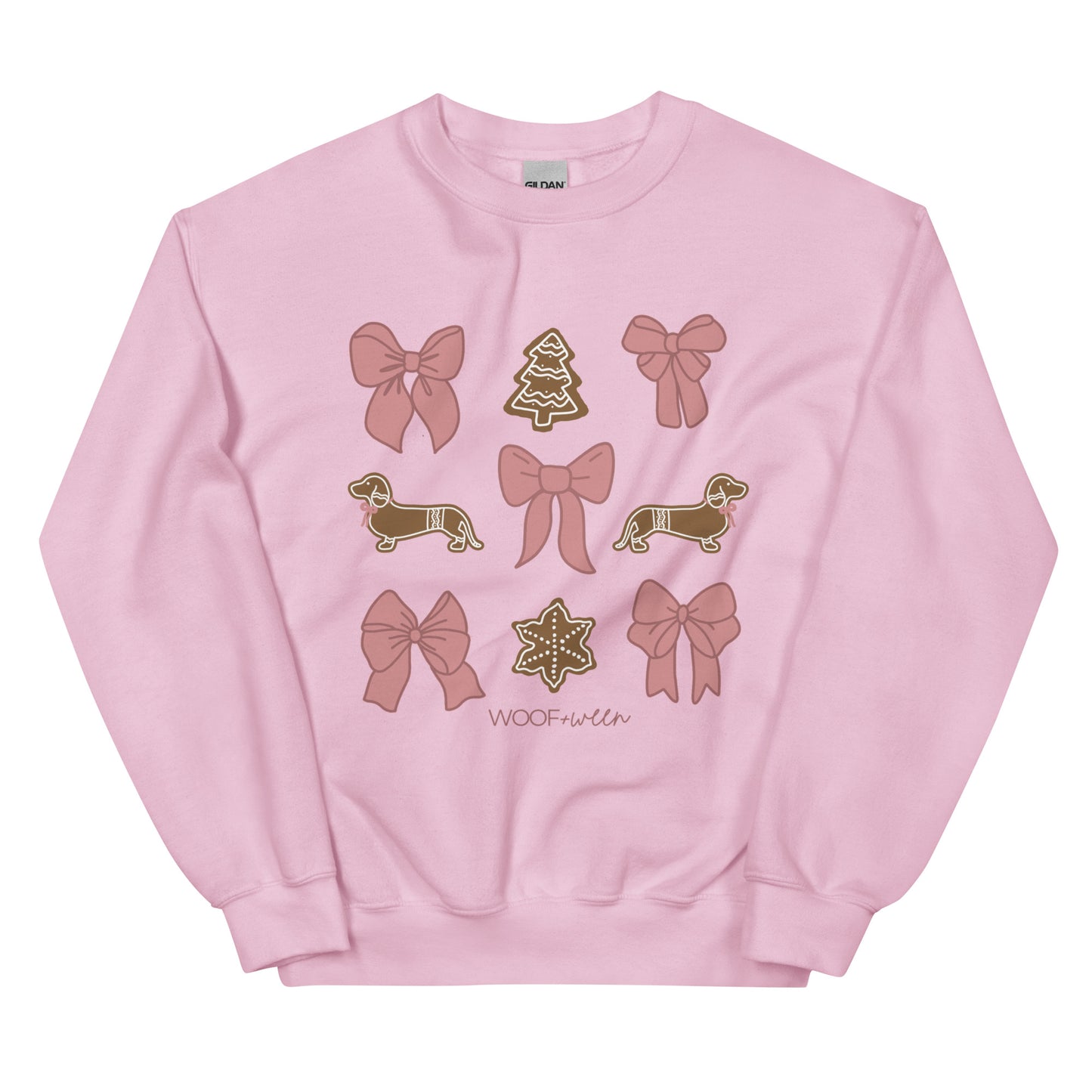 Sweatshirt - PINK DACHSHUND COQUETTE CHRISTMAS