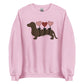 pink valentines dachshund sweatshirt