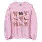 pink bows coquette valentines dachshund crewneck sweatshirt