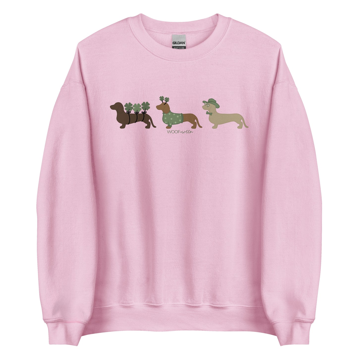 dachshund st patricks day sweatshirt pink