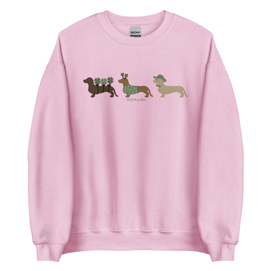 dachshund st patricks day sweatshirt pink