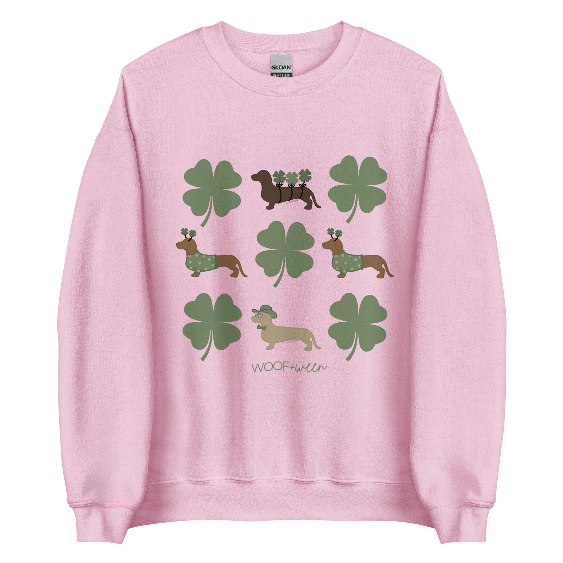 dachshund st patricks day sweatshirt pink