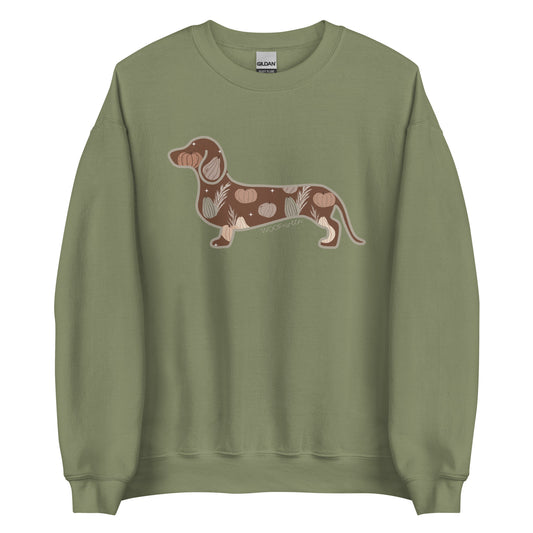 Dachshund Sweatshirt - OH MY GOURD WEEN (short hair)