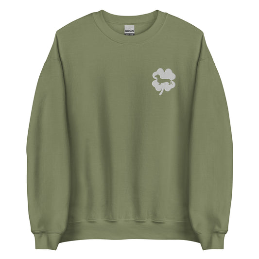 embroidered dachshund sweatshirt st patricks day green