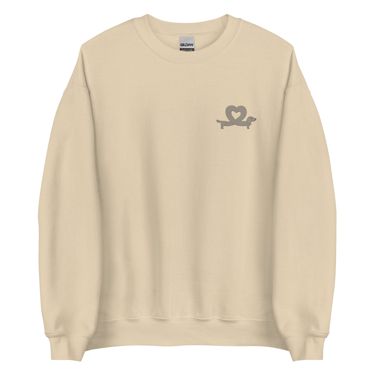 Embroidered Sweatshirt - I HEART DACHSHUNDS - cream