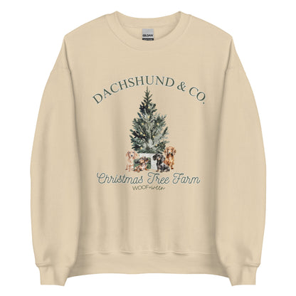 Sweatshirt - VINTAGE DACHSHUND CHRISTMAS TREE FARM