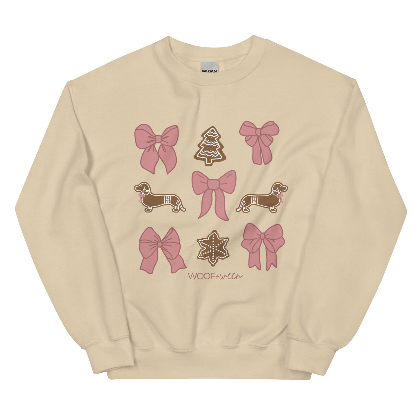 Sweatshirt - PINK DACHSHUND COQUETTE CHRISTMAS