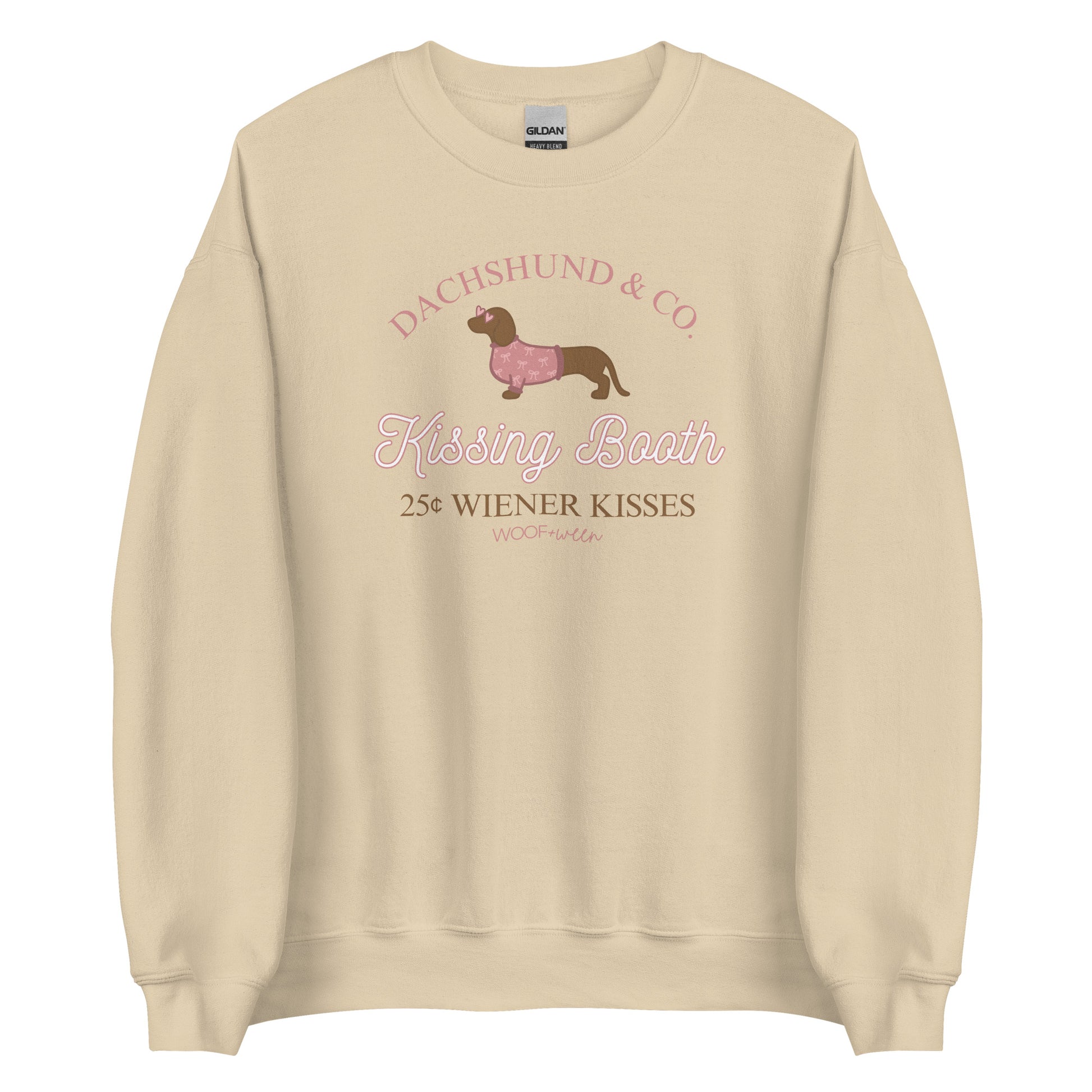 dachshund kissing booth sweatshirt funny doxie valentines crewneck