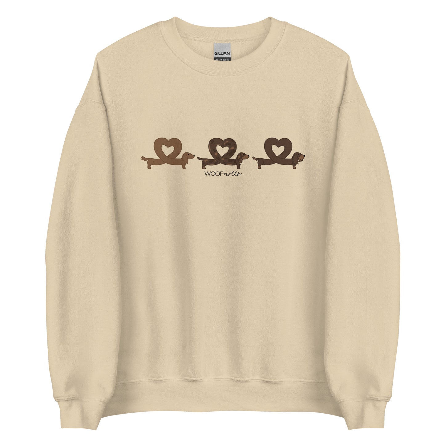 dachshund hearts sweatshirt