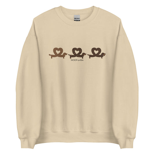 dachshund hearts sweatshirt