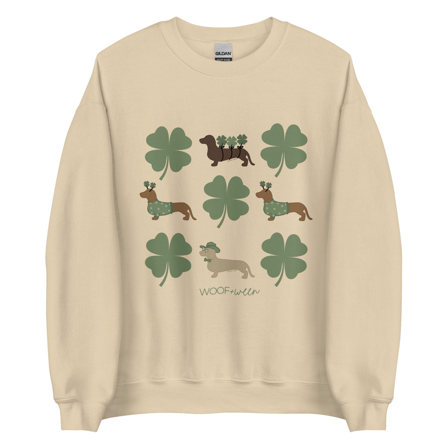 dachshund st patricks day sweatshirt tan