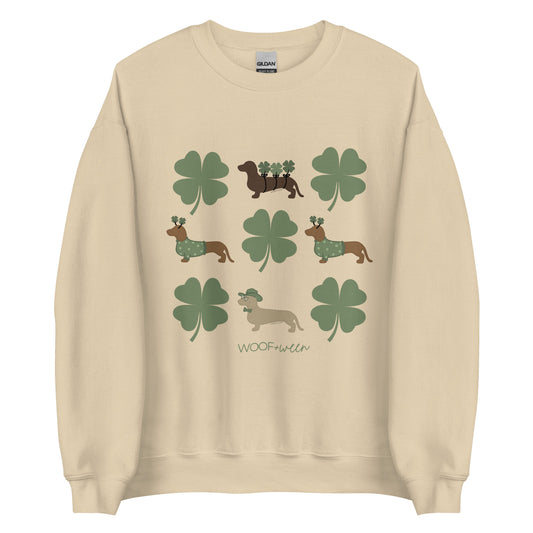 dachshund st patricks day sweatshirt tan