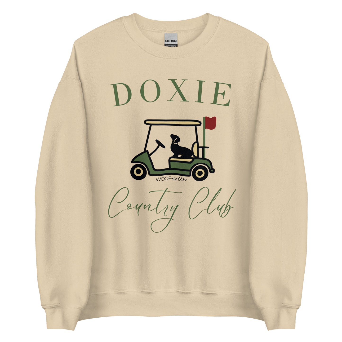 doxie country club tan golf sweatshirt