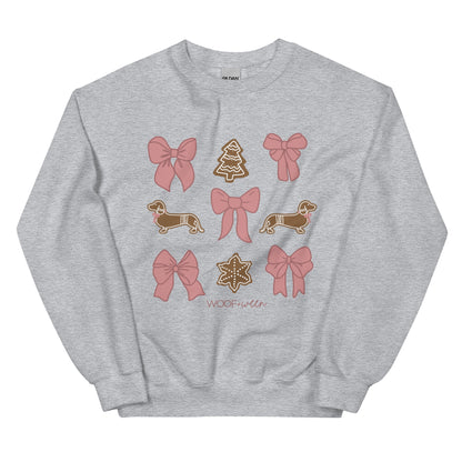 Sweatshirt - PINK DACHSHUND COQUETTE CHRISTMAS