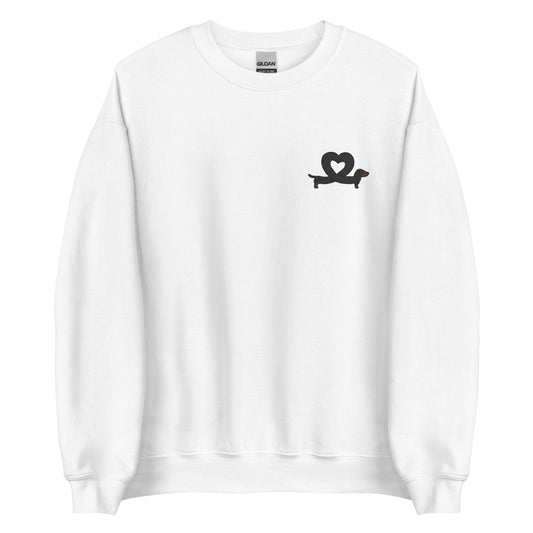 Embroidered Sweatshirt - I HEART DACHSHUNDS - black/tan