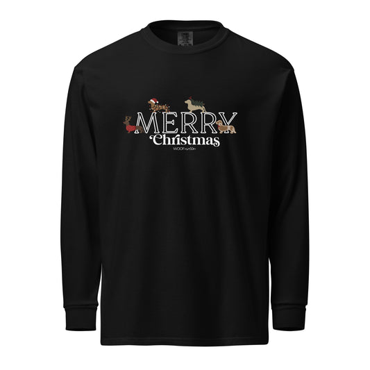 Long Sleeve Doxie Shirt - MERRY CHRISTMAS DACHSHUNDS