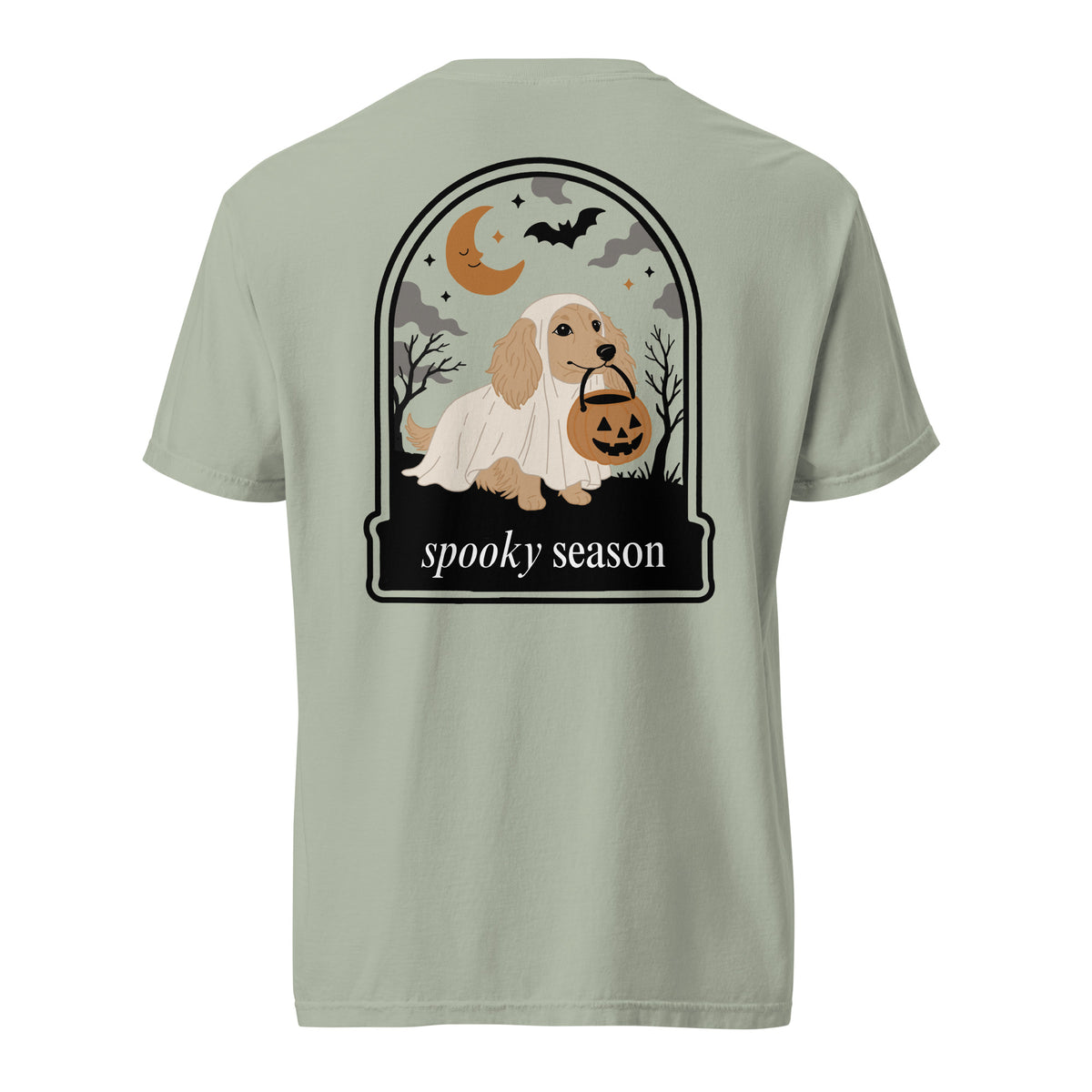 Creme Doxie dachshund Halloween shirt bay Comfort Colors garment dyed tee