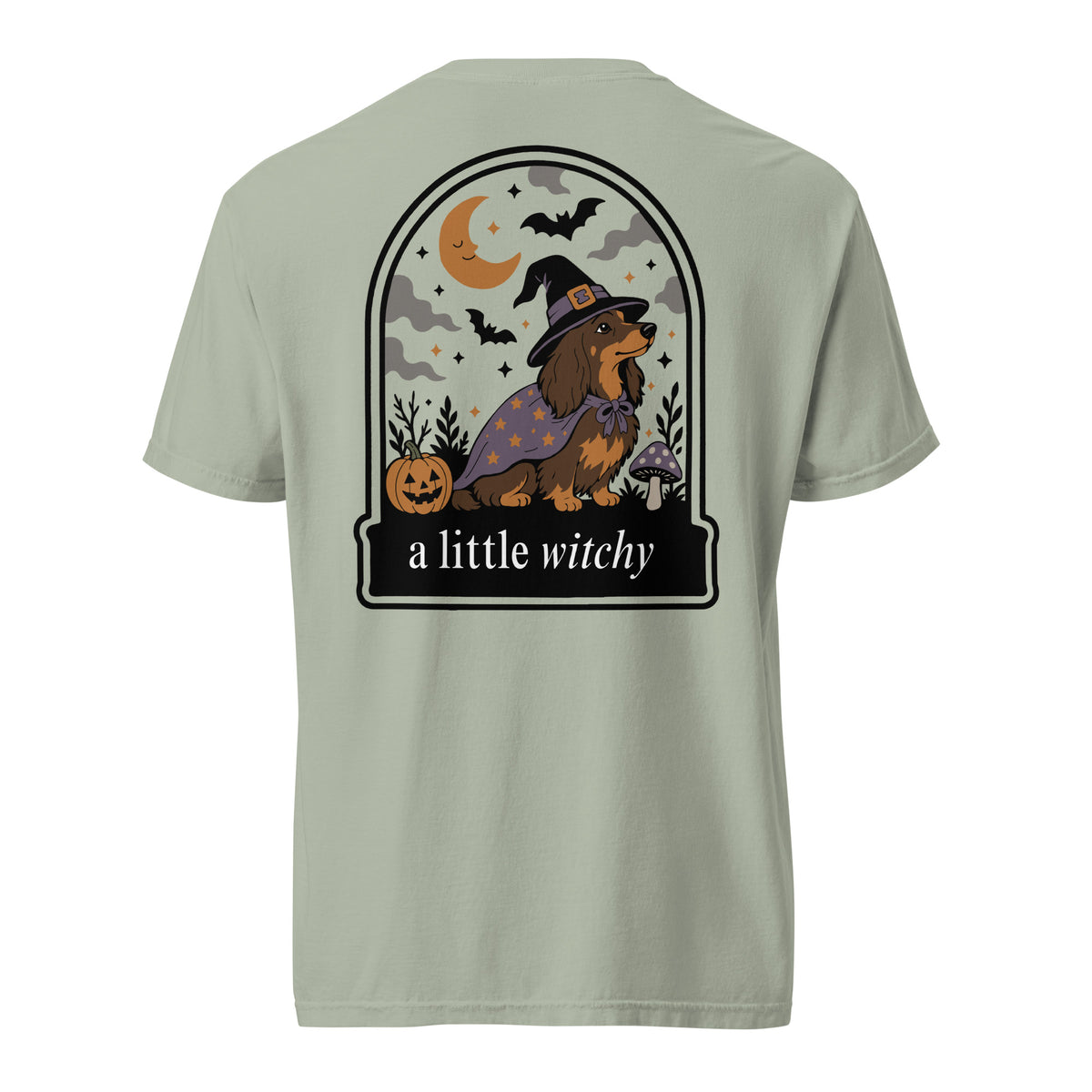 Witch Weenie dachshund Halloween shirt bay Comfort Colors garment dyed tee