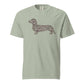 duck camo dachshund design on green tshirt