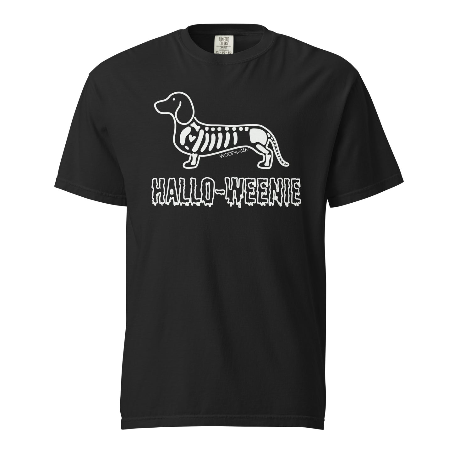 Halloweenie Doxie dachshund Halloween shirt black Comfort Colors garment dyed tee