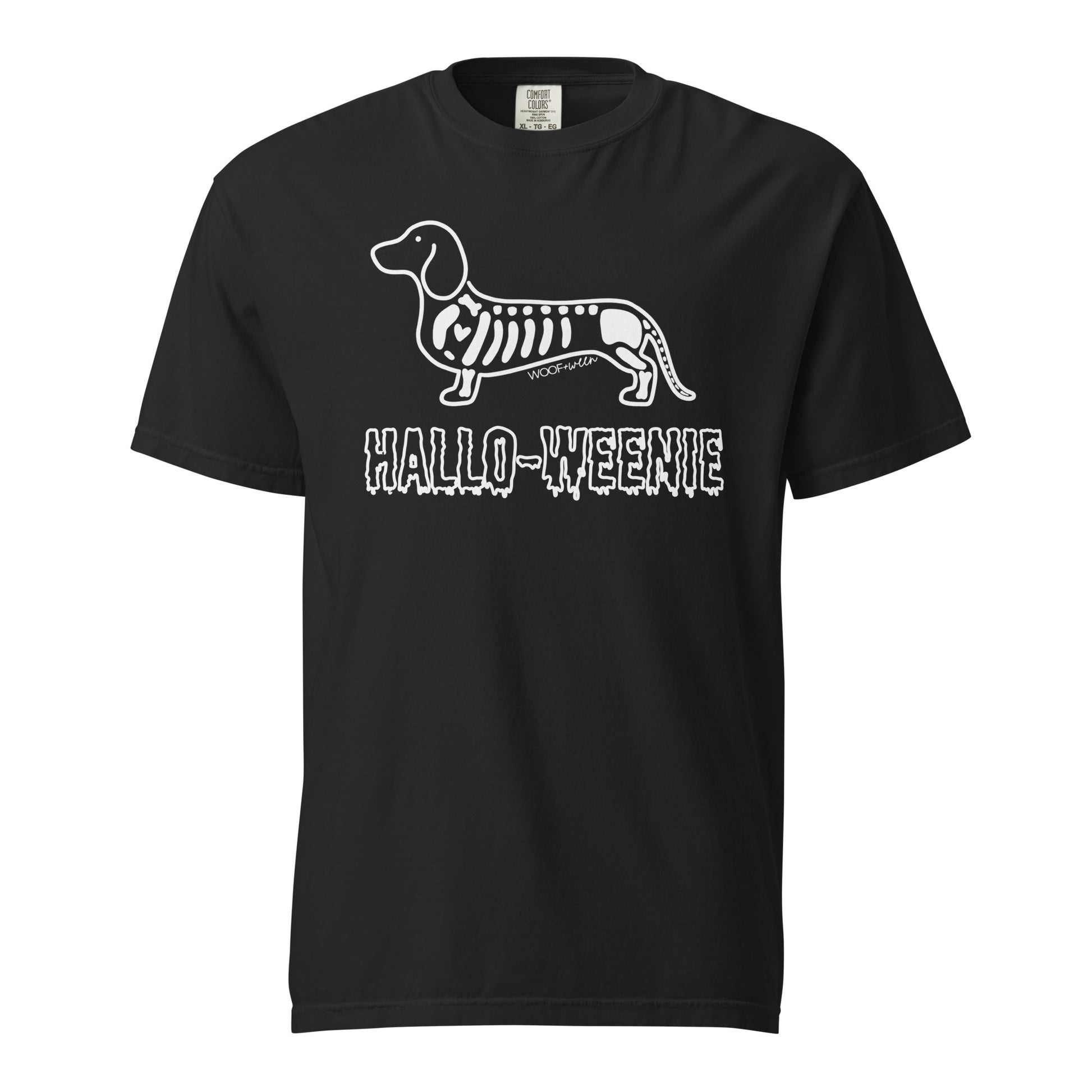 Halloweenie Doxie dachshund Halloween shirt black Comfort Colors garment dyed tee