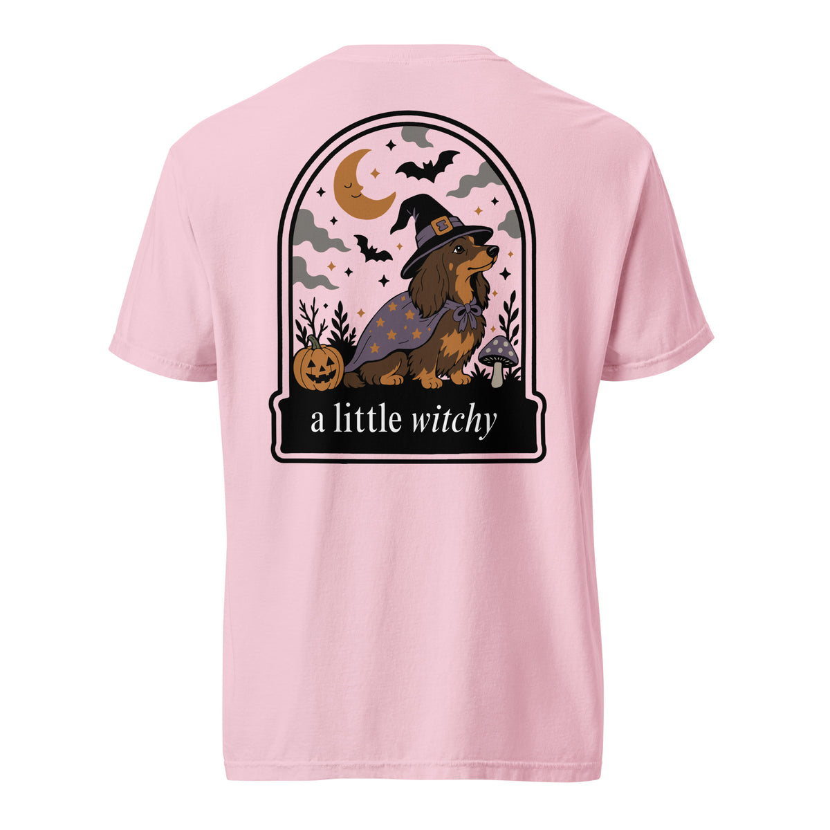 Witch Weenie dachshund Halloween shirt blossom Comfort Colors garment dyed