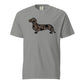 Black Duck Camo dachshund tee grey front Comfort Colors wiener dog shirt