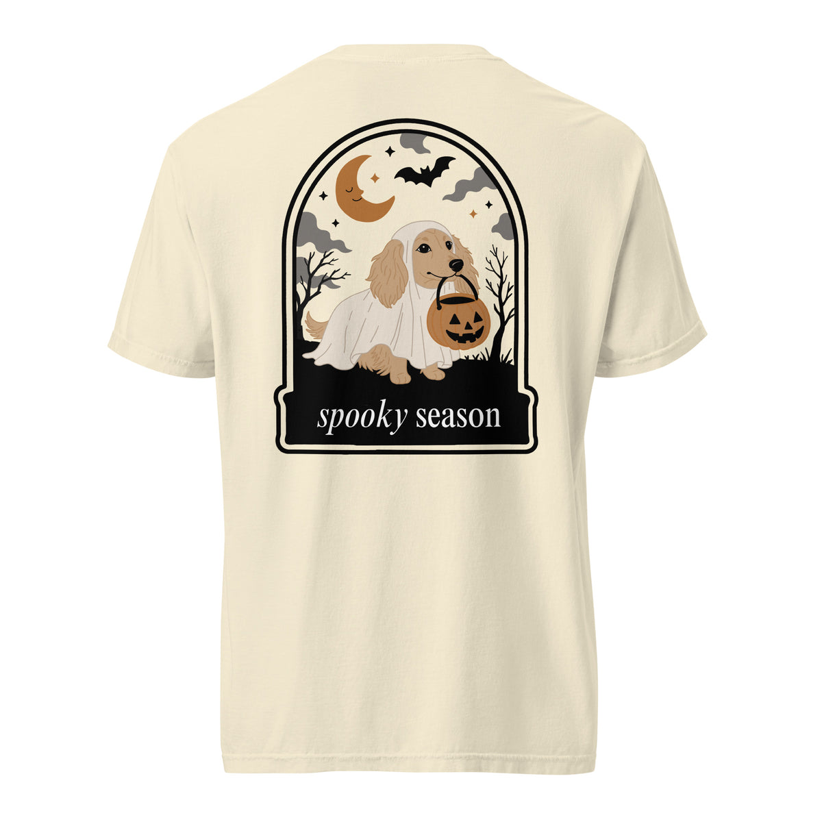 Creme Doxie dachshund Halloween shirt ivory Comfort Colors garment dyed tee