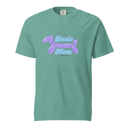 Doxie mom balloon dog tshirt teal