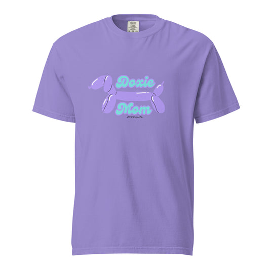 Doxie mom balloon dog tshirt purple