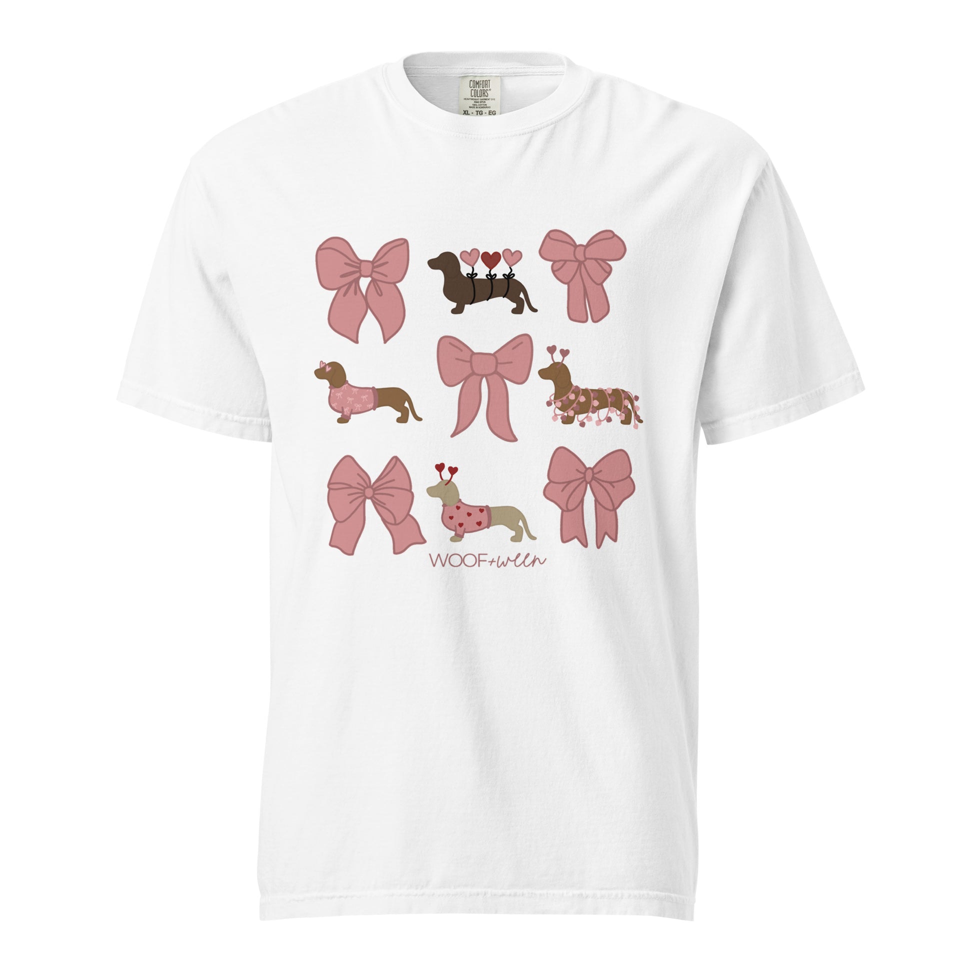 pink bows coquette valentines dachshund shirt