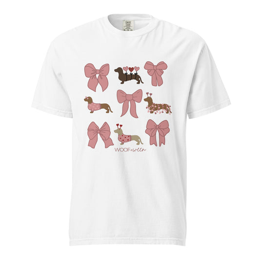 pink bows coquette valentines dachshund shirt