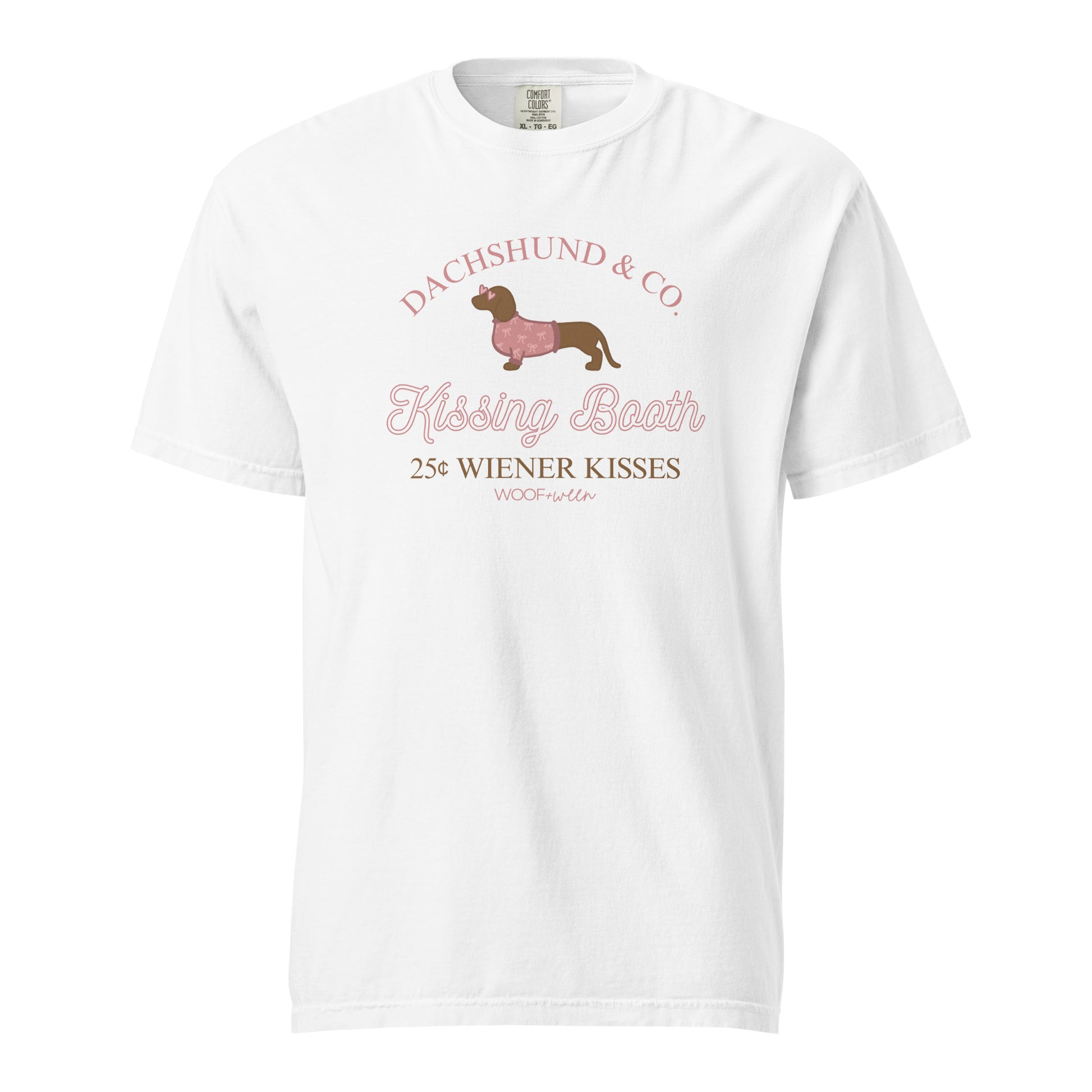 dachshund kissing booth wiener kisses funny doxie tshirt